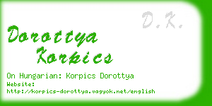 dorottya korpics business card